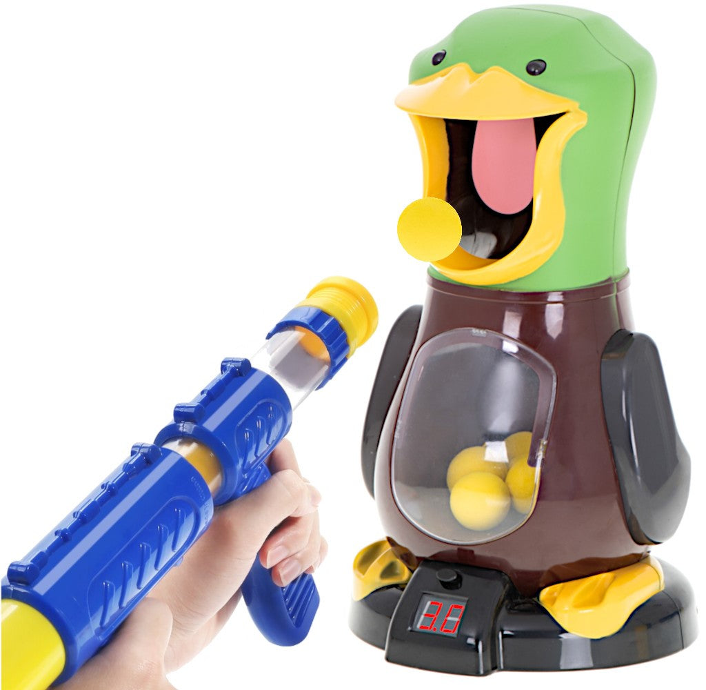 Joc interactiv de tras la tinta, Zola®, Ratoiul Ducky XXL, 1 pusca, 10 bile din spuma, ecran Led pentru scor si sunete, dimensiune rata: 17.5 x 32 cm, dimensiune pusca: 40 x 16 cm Joc interactiv de tras la tinta, Zola®, Ratoiul Ducky XXL, 1 pusca, 10 bile din spuma, ecran Led pentru scor si sunete, dimensiune rata: 17.5 x 32 cm, dimensiune pusca: 40 x 16 cm